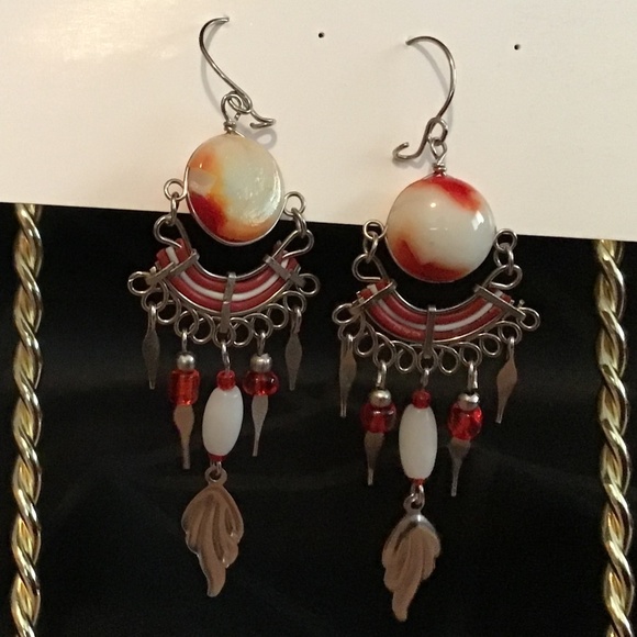 Jewelry - Bohemian style bead and spike earrings